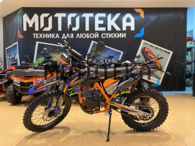 Мотоцикл кроссовый / эндуро Regulmoto (Регулмото) ATHLETE PRO (4 valves) 6 передач чёрный/оранжевый/синий с ПТС